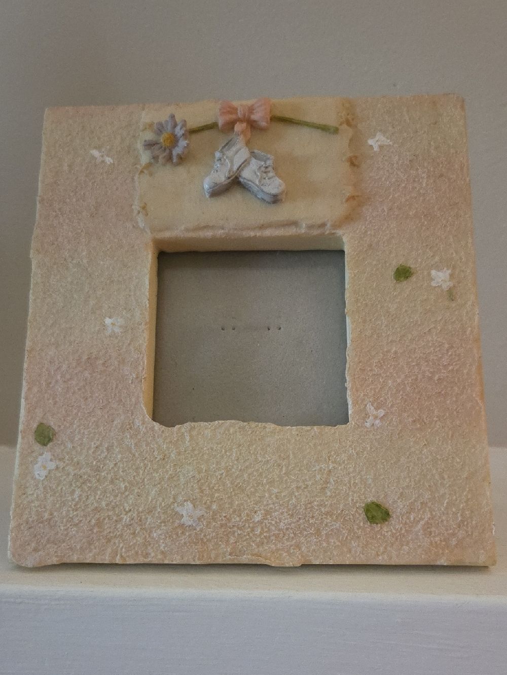 Ceramic Photo Frame With Baby Shoes